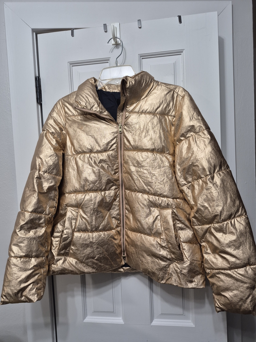 J. Crew Metallic Gold Puffer Jacket